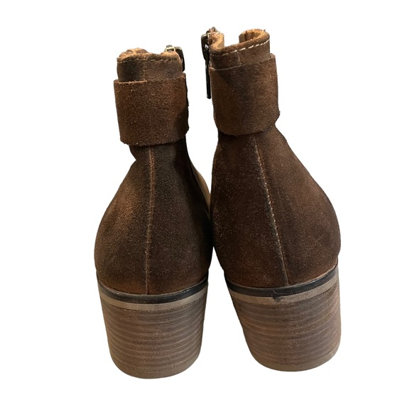 Diba Brown Leather/Suede Ankle Boot with Front Cutout, Sz 8.5 - Picture 7 of 13